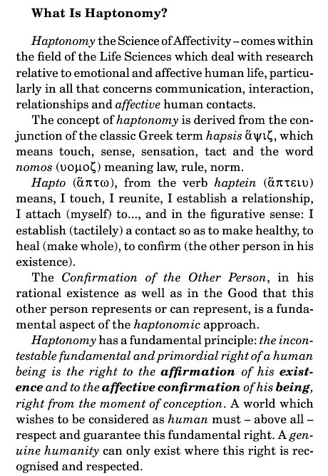 What is Haptonomy What is Haptonomy